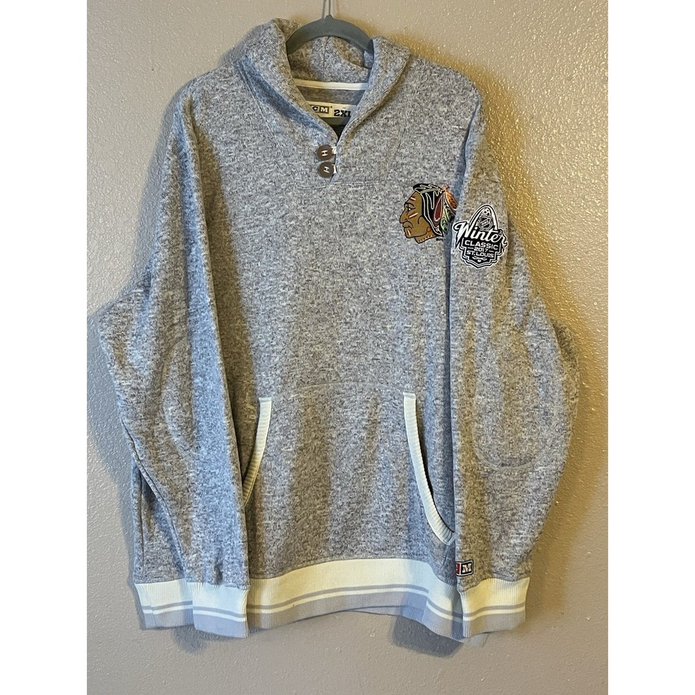 Men's‎ 2XL NWOT Chicago Blackhawks CCM 2017 Winter Classic Sweater Gray